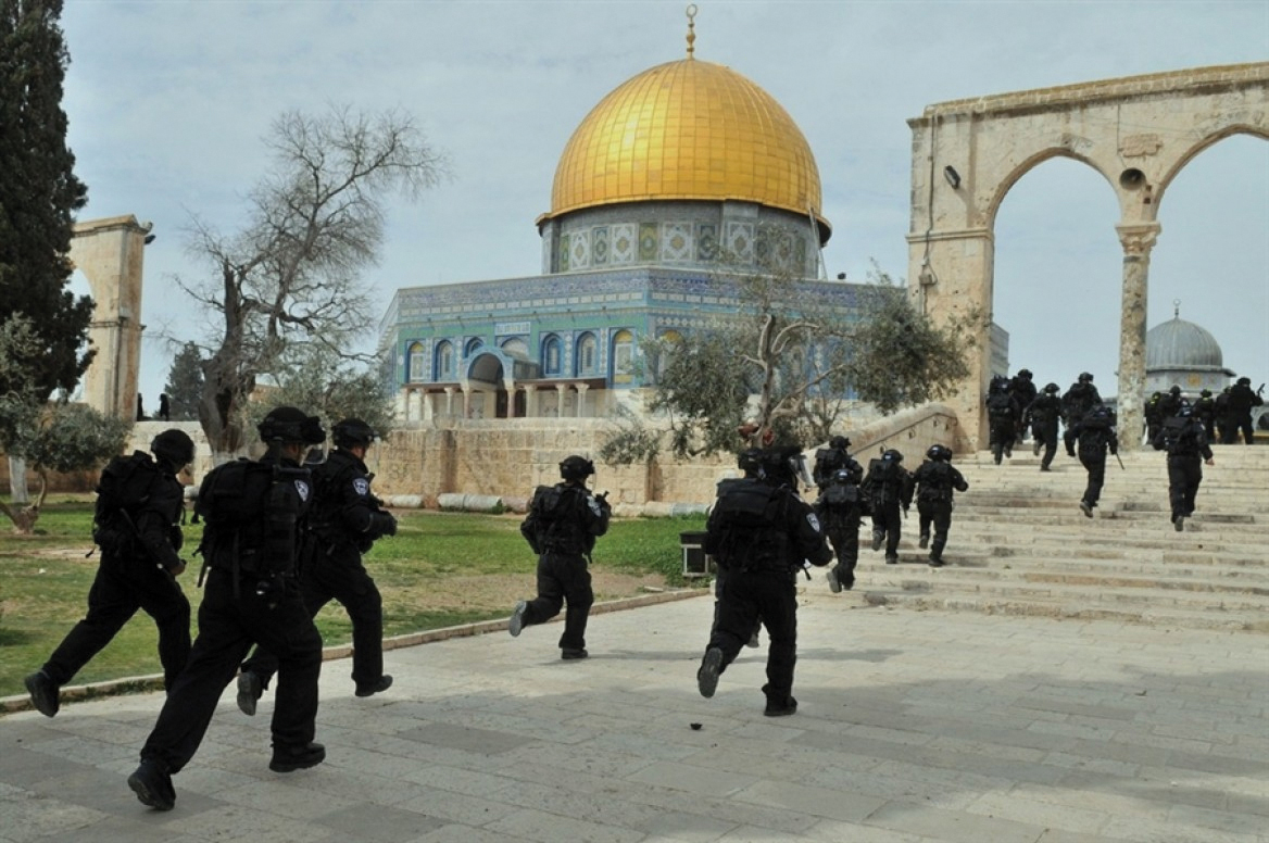 Israeli, Police, Al-Aqsa, Mosque,